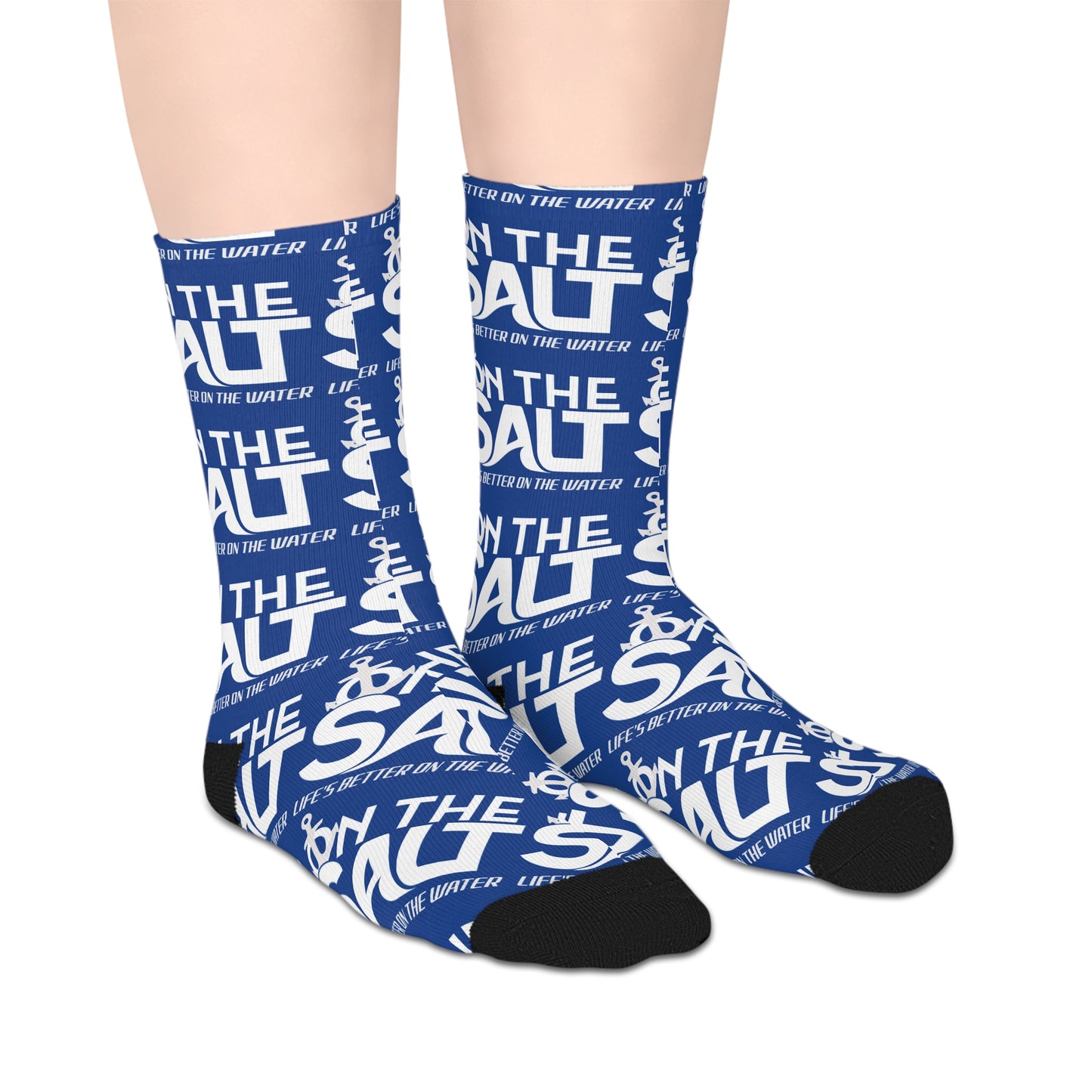 The Outsiders Inspired Mid-Calf Graphic Socks — Blue Text Pattern