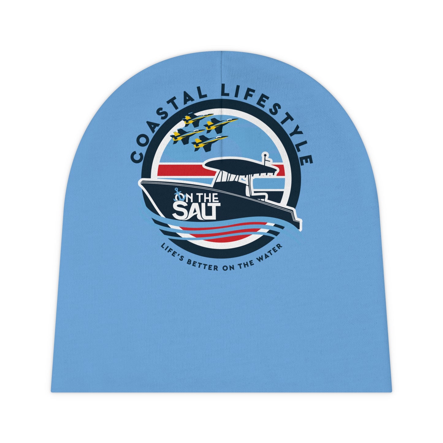 Coastal Lifestyle Baby Beanie, Cute Baby Hat, Nautical Beanie, Baby Shower Gift, Beach Outfit Accessory, On the Salt