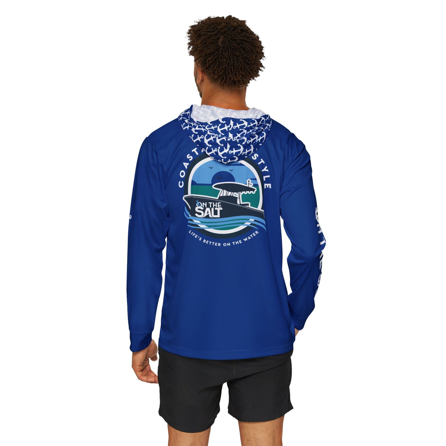 Blue Moisture-wicking Sports Hoodie