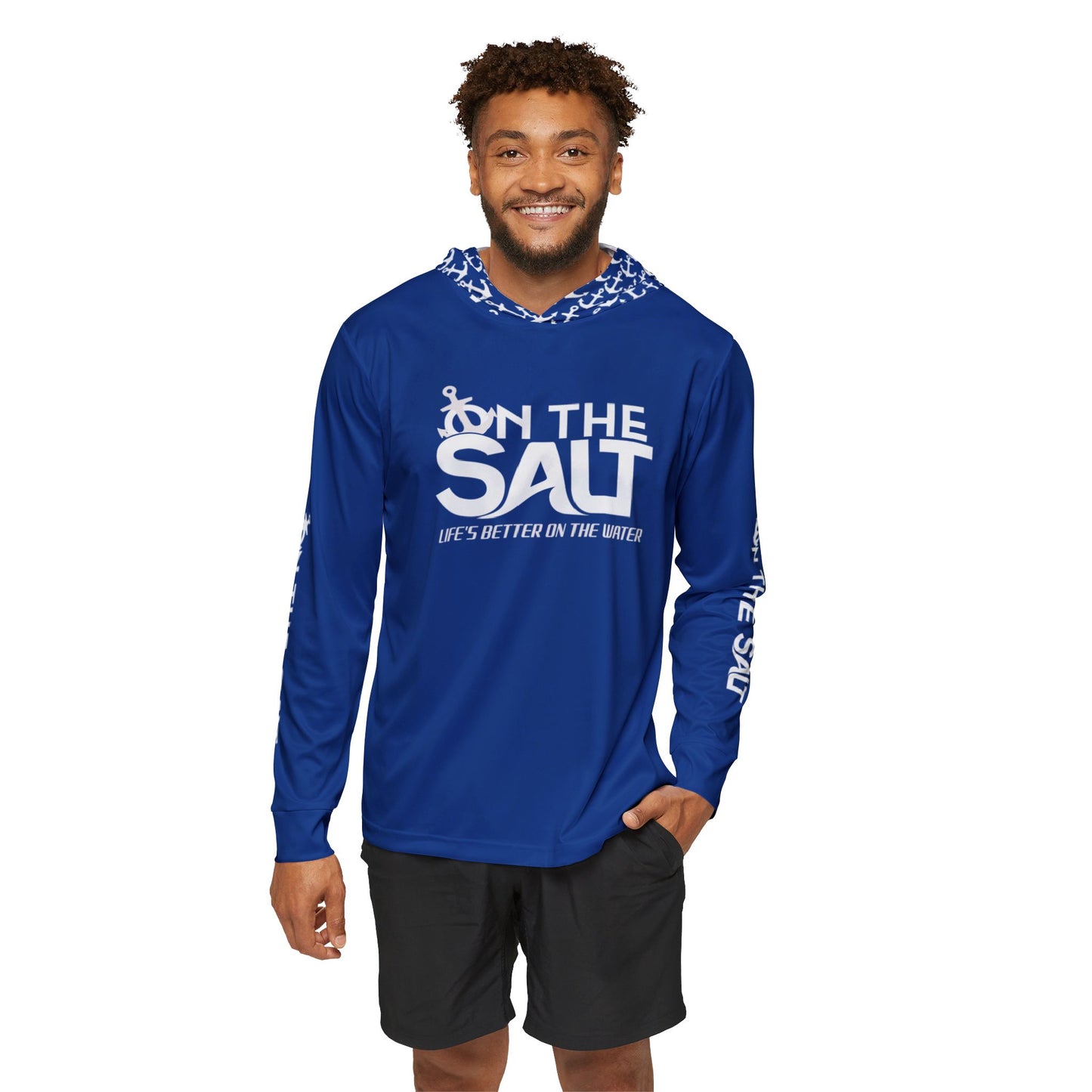 Blue Moisture-wicking Sports Hoodie