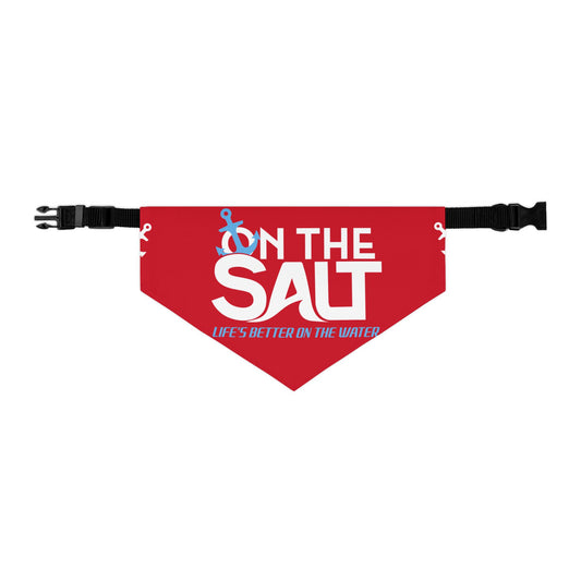 Nautical Coastal Lifestyle Pet Bandana Collar – Red Anchor Dog Scarf