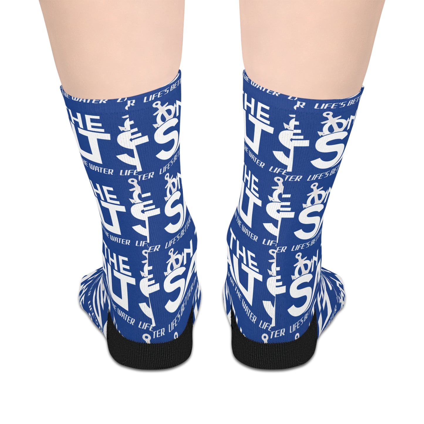 The Outsiders Inspired Mid-Calf Graphic Socks — Blue Text Pattern