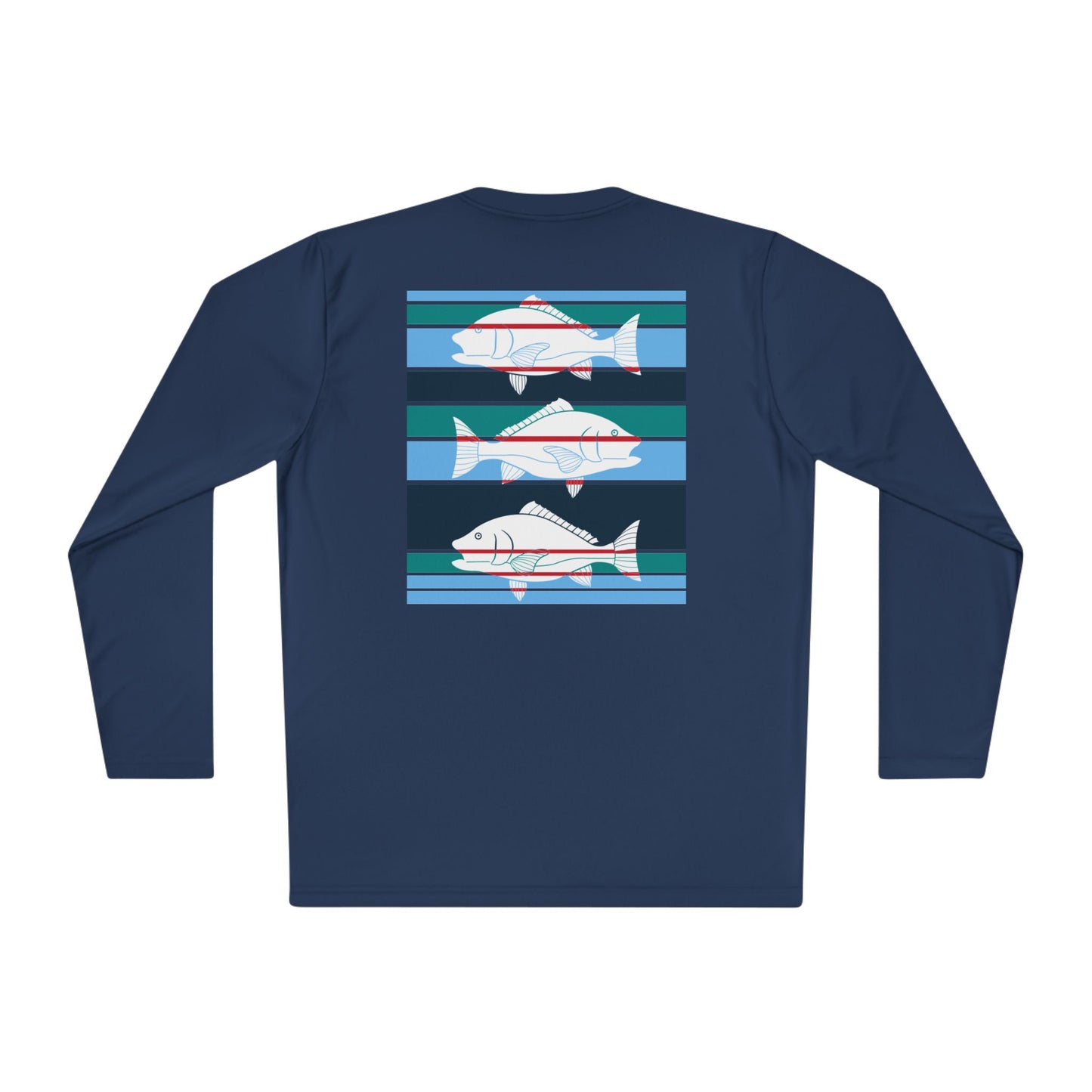 Unisex Long Sleeve Tee Snapper Fish Pattern