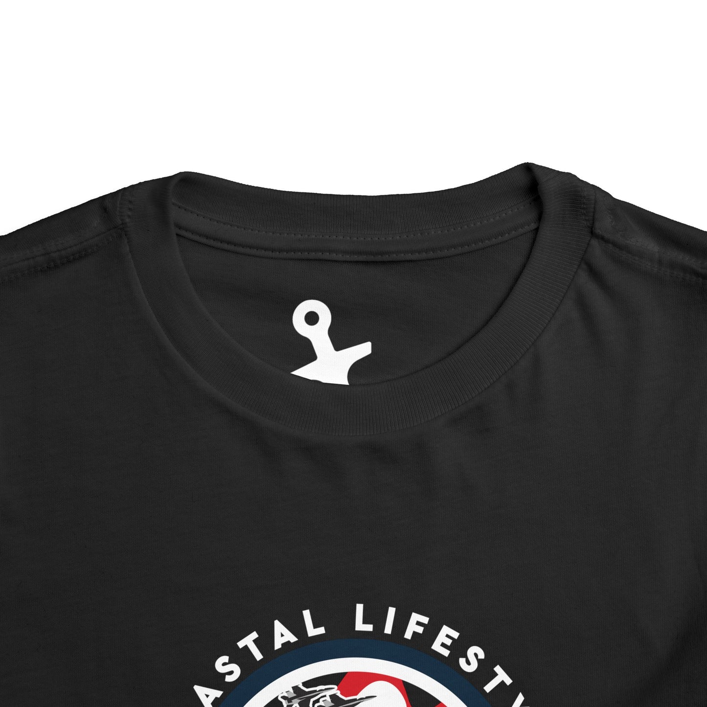 Toddler Tee - "Born to Be Salty" Nautical American Flag Boat Graphic