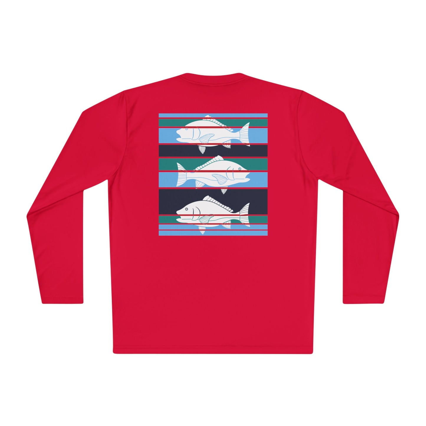 Unisex Long Sleeve Tee Snapper Fish Pattern