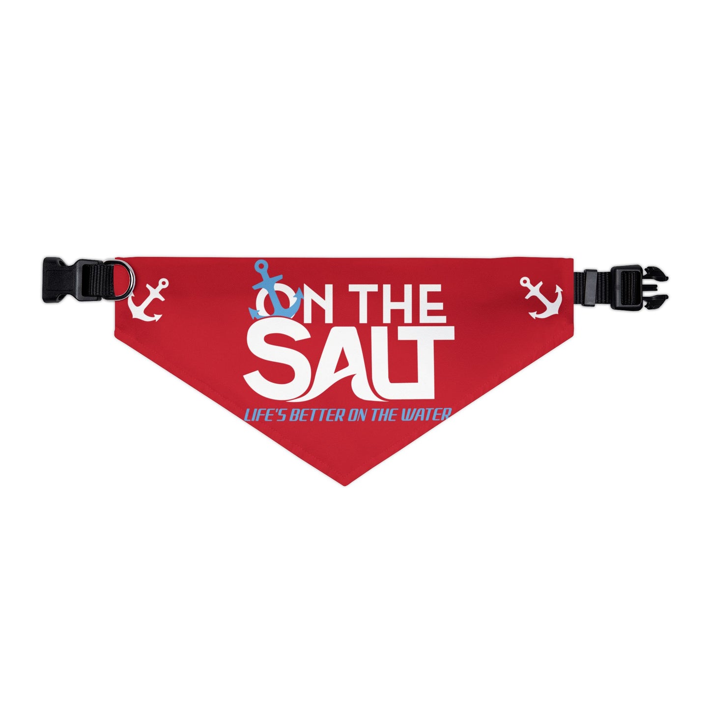 Nautical Coastal Lifestyle Pet Bandana Collar – Red Anchor Dog Scarf