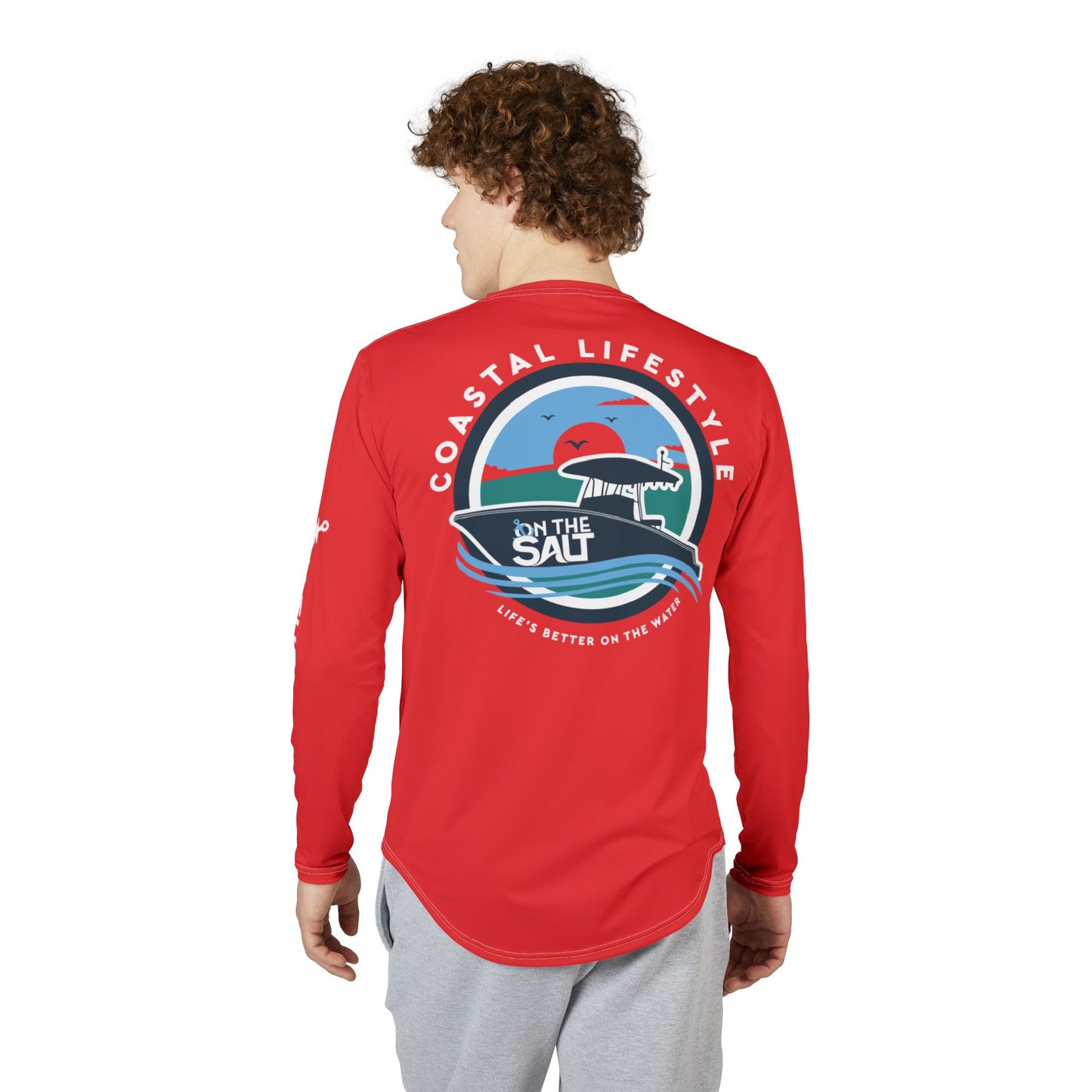 UV Protection Long Sleeve Red Coastal Lifestyle Shirt