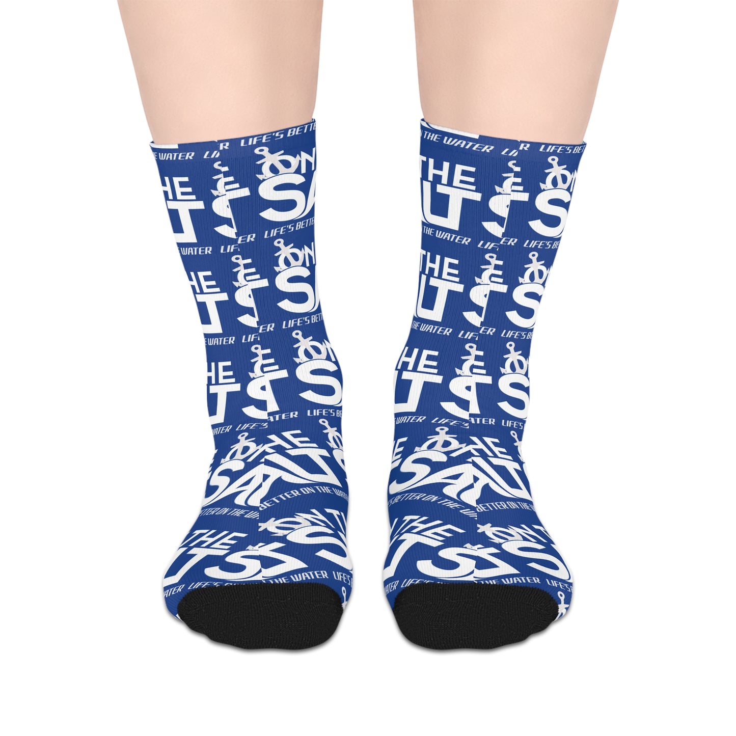 The Outsiders Inspired Mid-Calf Graphic Socks — Blue Text Pattern