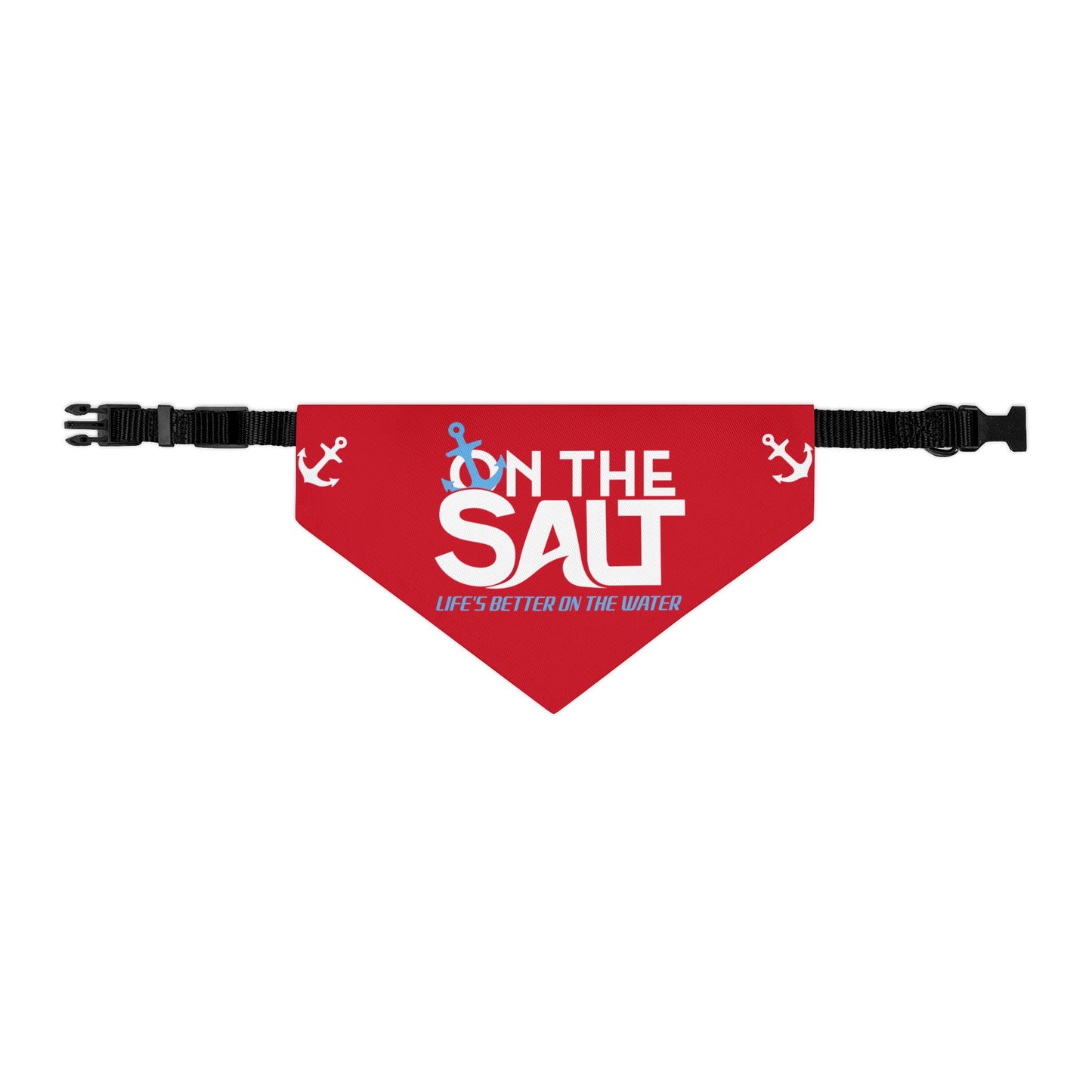 Nautical Coastal Lifestyle Pet Bandana Collar – Red Anchor Dog Scarf